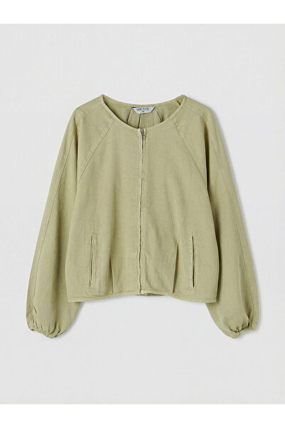 LC Waikiki NEVAVM Farkıyla LCW Vision Beige Οβάλ Γιακάς Γυναικείο Τζιν Μπουφά...