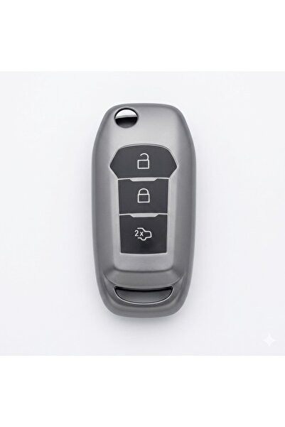 Marsilyan Θήκη κλειδιού αυτοκινήτου Ford Focus 4 συμβατή με σιλικόνη, γκρι