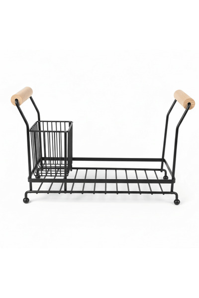 AKDC Space-Saving Black Metal Kitchen Sink Organizer Rack for Sponge