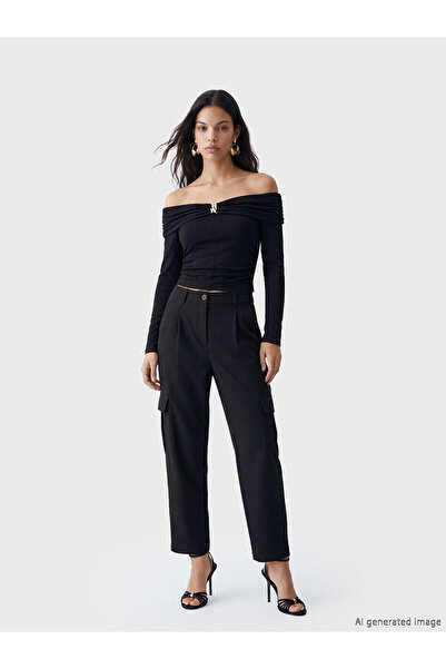 LC Waikiki Nevavm Loose Fit Women's Pleated Cargo Pants with a Difference