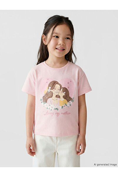 LC Waikiki Peak New Season Crew Neck Printed Girls' T-Shirt