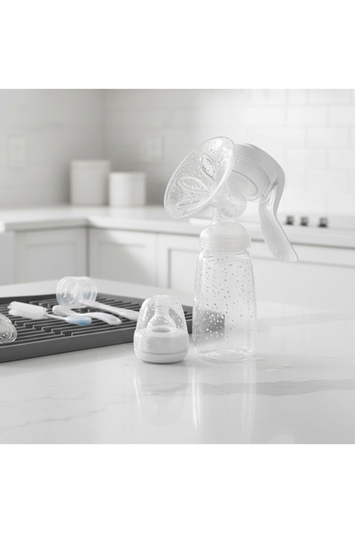 Generic Manual Breast Pump with Feeding Bottle - BPA-Free Silicone Design for...