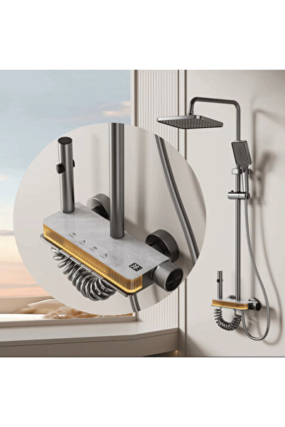 OEM JRH Έξυπνο Σύστημα Ντους με Ένθετο Μαρμάρου, Ψηφιακή Οθόνη Θερμοκρασίας κ...