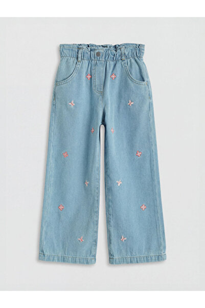 LC Waikiki Sparkling Choices Embroidered Girls' Jean Pants from Shining Store