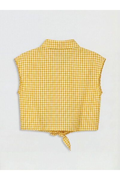 LC Waikiki Two Mt Shop Quality Yellow Plaid Loose & Baggy Girls' Shirt