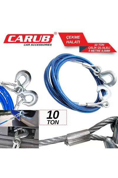 Muhtelif CARUB ÇEKME HALATI 10 TON ÇELİK İZOLELİ 4 MT