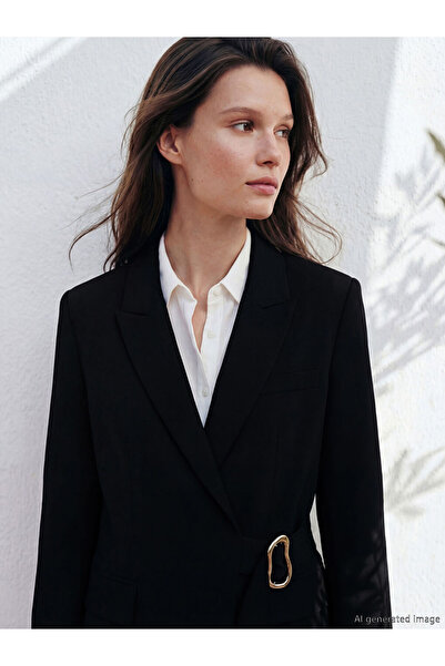 LC Waikiki Double Breasted Roba Collar Women's Blazer Jacket for Style Seeker...