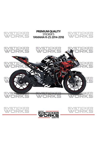 ARONA Yamaha R25 Kaplama Sticker Death Design Motor Kaplama Modeli Hazır Kit ...