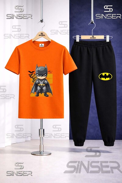 SS SİNSER Set de trening pentru copii BATMAN COCUK DESIGN negru cu imprimeu