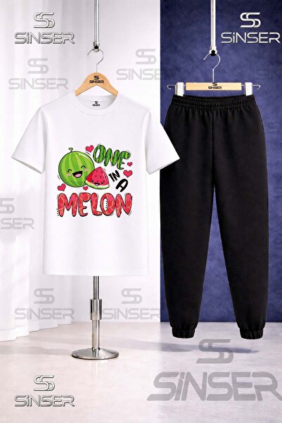 SS SİNSER Παιδικό Σετ Φόρμας με Στάμπα ΚΑΡΠΟΥΖΙ ΜΕ ΜΕΛΟΝΙ ΕΚΤΥΠΩΣΗ