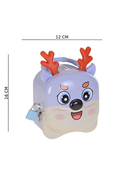 KESKİN SOUND Metal Deer Piggy Bank with Vacuum Bag and Key