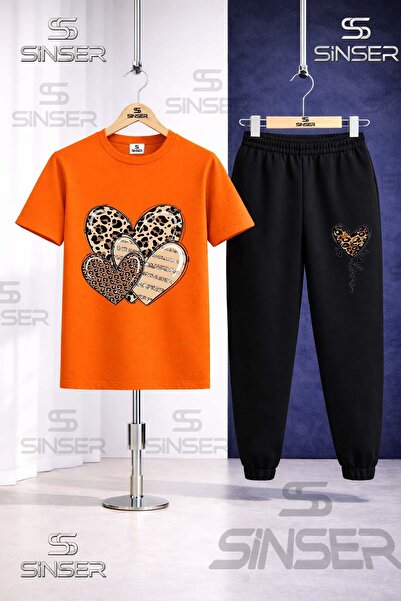 SS SİNSER Παιδικό Σετ Φόρμας με Στάμπα ΚΑΡΔΙΕΣ ΛΕΟΠΑΡ