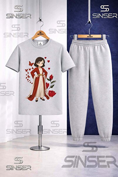 SS SİNSER Children's Jyn Anime Yoresel Printed T-Shirt Sweatpants Set