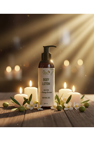 Olive Auras Body Lotion Jasmine & Orange Blossom 200ml for all Skin types 95% Natural Ingredients