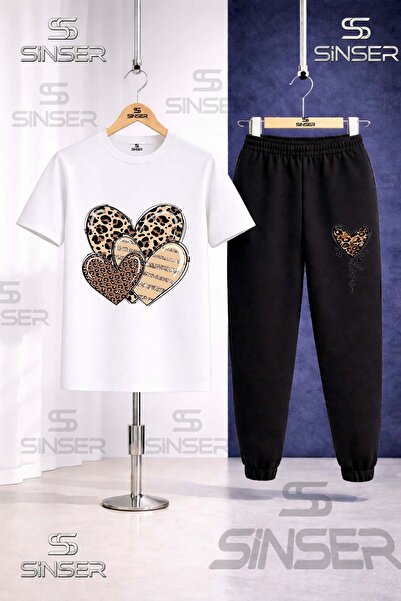 SS SİNSER Παιδικό Σετ Φόρμας με Στάμπα ΚΑΡΔΙΕΣ ΛΕΟΠΑΡ