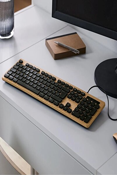 Tchibo لوحة مفاتيح بمظهر خشبي، أسود