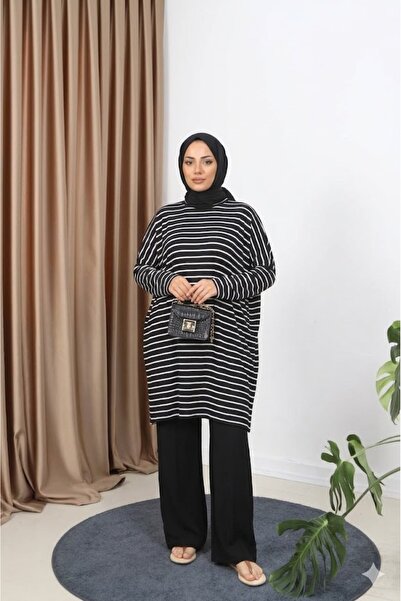 Afili Γυναικείο φαρδύ ριγέ τουνίκ κανονικού μεγέθους 0723