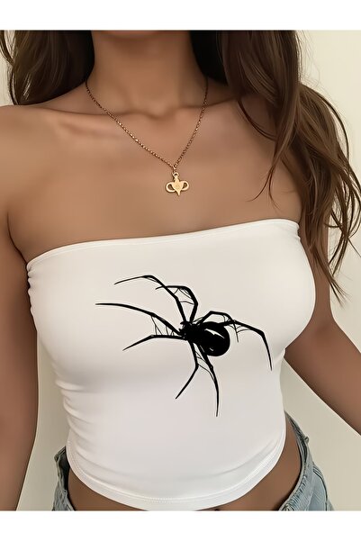 Toum Night Gothic Spider Strapless Crop