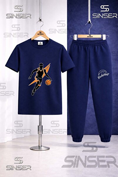 SS SİNSER Παιδικό ΣΕΤ ΦΟΡΜΑΣ ΜΠΑΣΚΕΤ ΜΠΛΟΥΖΑΚΙ ΜΕ ΣΤΑΜΠΑ ΠΟΡΤΟΚΑΛΙ ΜΑΥΡΟ