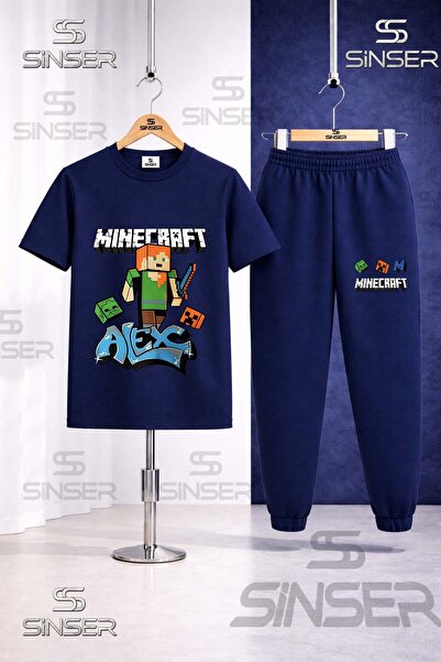 SS SİNSER Children's Minicraft Alex Mdl Printed T-Shirt Sweatpants Set