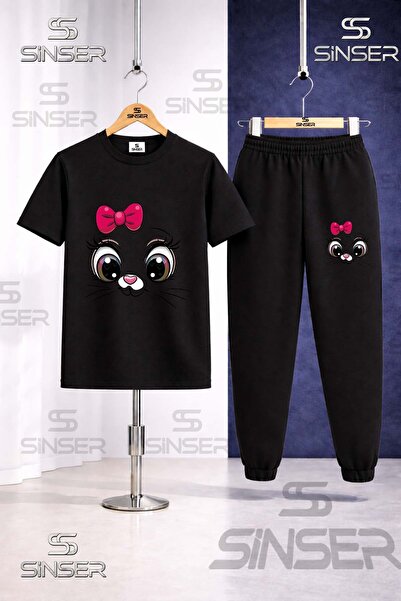 SS SİNSER Παιδικό Σετ Φόρμας με Μπλουζάκι με Στάμπα CAT EYE PMBE KRDL