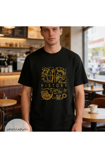 Arabest Men's Pure Cotton 303g T-Shirt, Double-Sided Heat Transfer Print, Box...