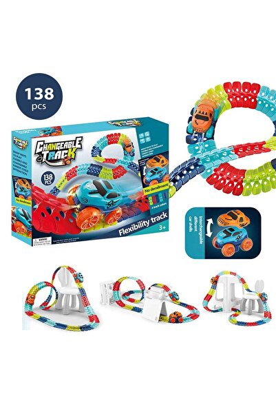 SWİFT Race Tracks - 138 Pcs Race Car Toy With Flexible Track