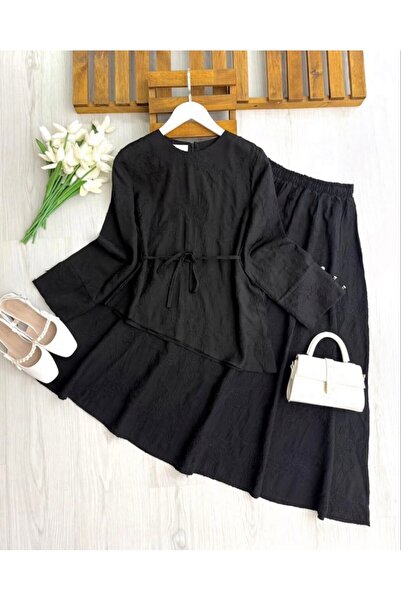 TrendParis Σετ δύο τεμαχίων - Μαύρο - Μακρύ