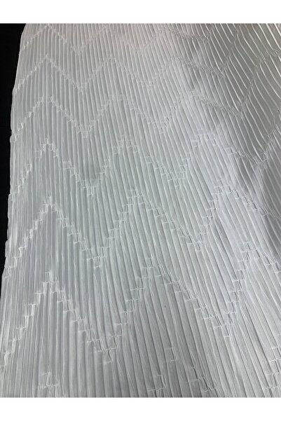 Yiğit Kumaş Beyaz Penye Piliseli Kumaş Zigzag Desenli