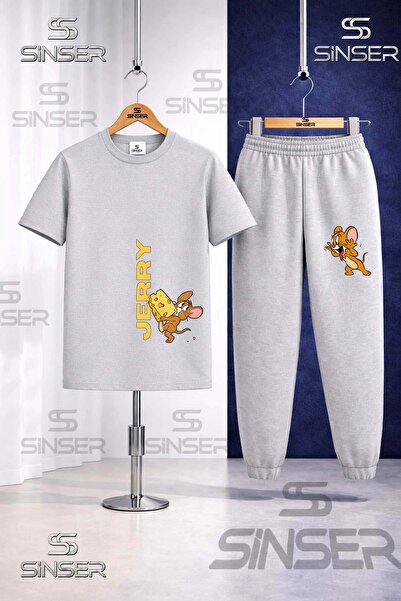 SS SİNSER Παιδικό Σετ Φόρμας με Μπλουζάκι με Στάμπα JERRY SINGLE CHEESE CALAN