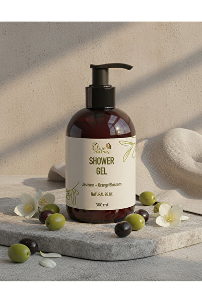 Olive Auras Shower Gel Jasmine & Orange Blossom 96% Natural Ingredients Gently Cleanses & Pampers 300ml
