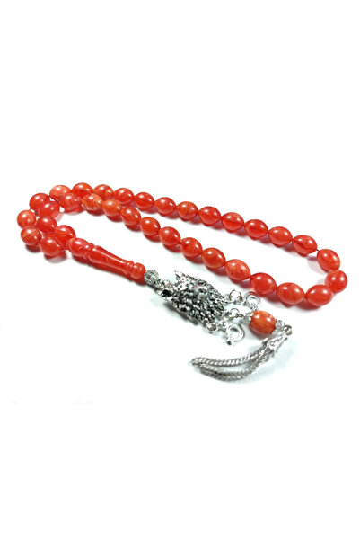 İskeçe Tesbih Γερμανική ασημένια φούντα με κεφαλή λύκου, συνδυασμός 0.6 Delim...