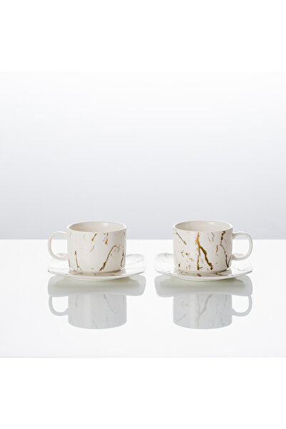 Malooki Set of 2 cups with 2 saucers, 180 ml - Marble Collection