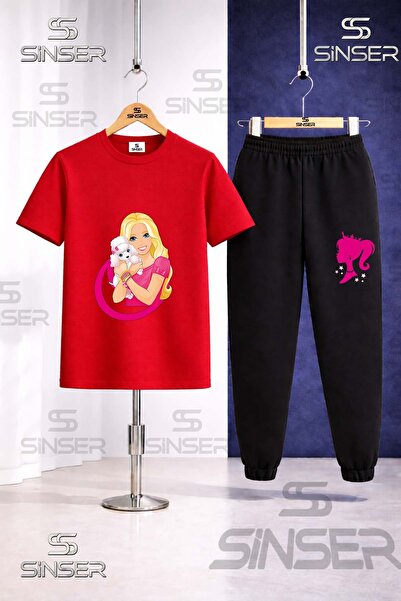 SS SİNSER Children's Brbia Hand in Hand Dog Printed T-Shirt Tracksuit Set