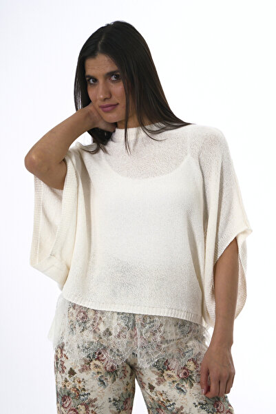 ABBRA Women's Short Sleeve Lace Sweater