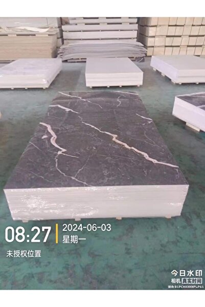 OEM Φύλλο PVC από μάρμαρο λευκό με μαύρο DY2425 240cmx1.22cmx0.3cm