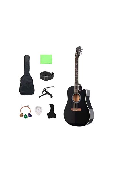 MegArya 40-41 Inch Full Size Black Guitar Combo Premium Quality Complete Set