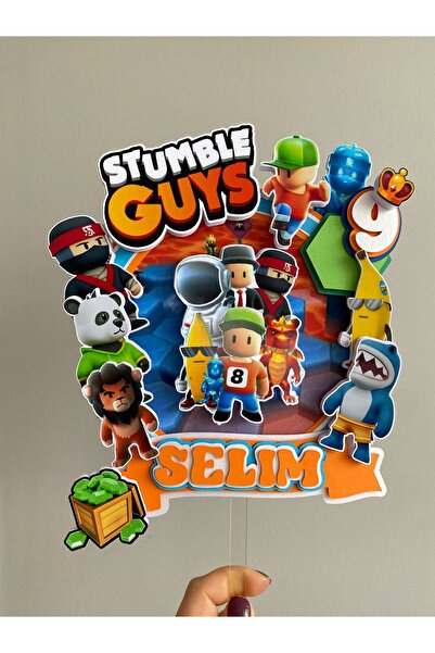 TR İsme Özel Stumble Guys Pasta Üstü Süsü - Premium 3D Tasarım