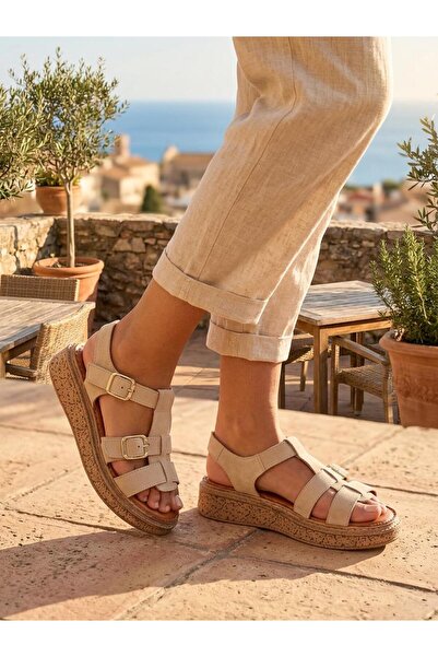 Venüs 26322547Y Γυναικεία σανδάλια με σόλα Comfort από γνήσιο δέρμα και αγκρά...