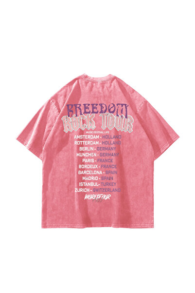 Sekizbiraltı Μπλουζάκι Freedom Rock Tour με στάμπα, υπερμεγέθη, unisex, που π...