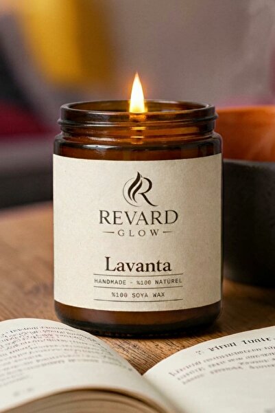 Revard Glow Lavanta Kokulu Mum - %100 Doğal El Yapımı Soya Mumu - 100 cc Cam Kavanoz