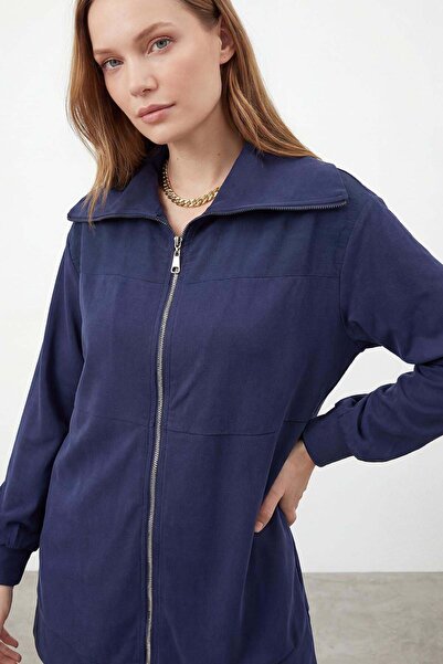 Puane Γυναικείο Σετ με Φαρδύ Γιακά και Φερμουάρ Premium Διπλό Σετ ΣΚΟΥΡΟ ΜΠΛΕ...