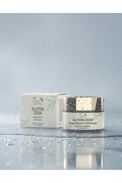 Olive Auras 24h Hydration & Youthful Glow Face Cream 96% Natural Ingredients Orange Blossom & Helichrysum 50ml