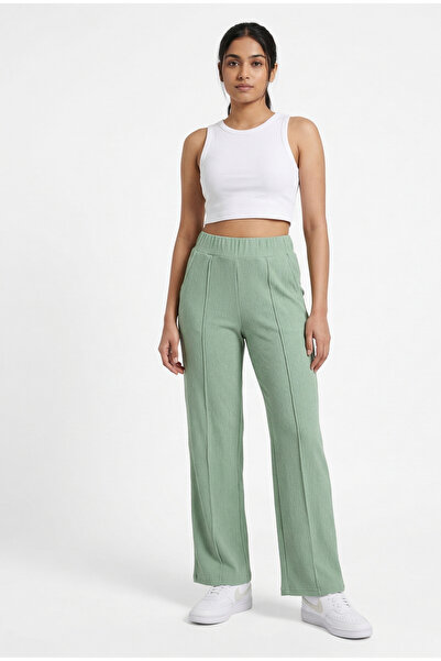 just wear zt High Waist Stitched Detail Fit Pants – Casual & Stylish Comforta...