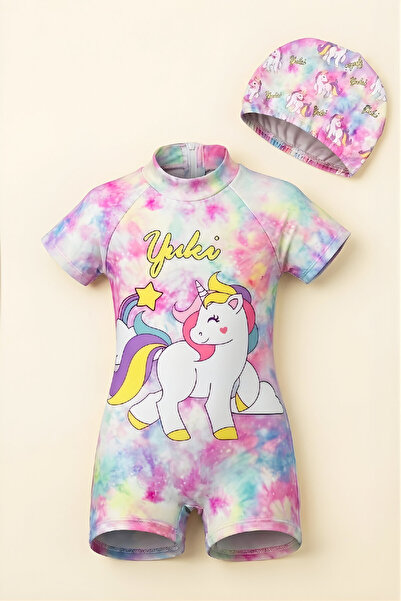 MODANINO Σετ μαγιό με καπέλο για κορίτσια (Μαγιό+Καπέλο) 2-8 ετών 12589N