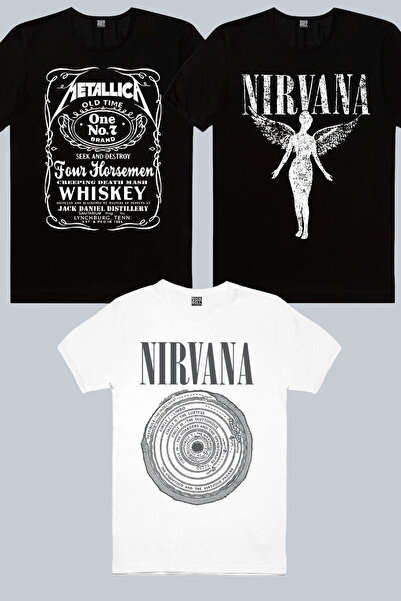 ROCKANDROLL Daire Daire Nirvana White, Melek Nirvana Black, Metallica Jack Lo...