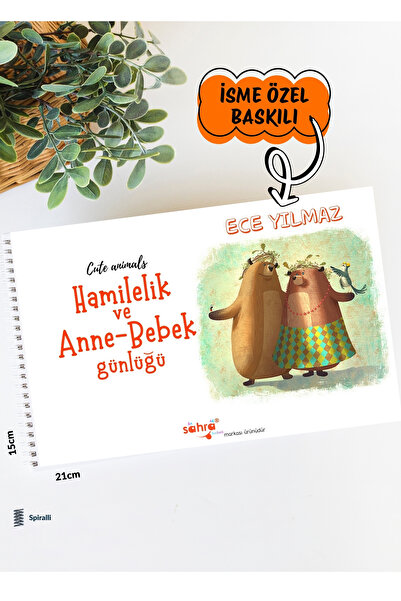 Lodos İsme Özel Anı Defteri (Cute Animals Hamilelik ve Anne Bebek Anı Günlüğü)