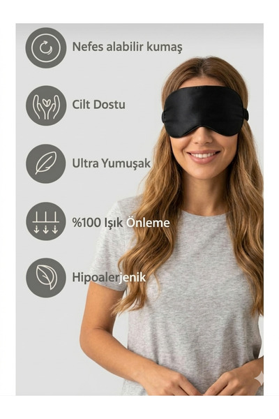 Markaflex 1 Adet Yıkanılabilir Yumuşak Göz Bandı Uyku Maskesi Sleeping Strip ...