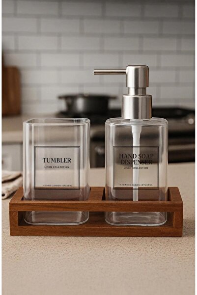 Home 2-Piece Set of Borosilicate Thin Glass Liquid Soap Dispensers with 2 Com...