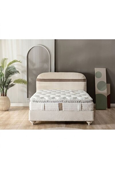 UYKULA Dolce Doğal Pamuk Dokulu Ortopedik 5 Zonlu Torba Yaylı Premium Kuş Tüy...